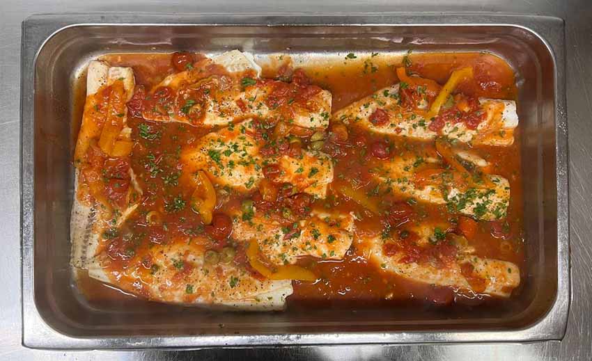 Haddock w/ Mediterranean sauce